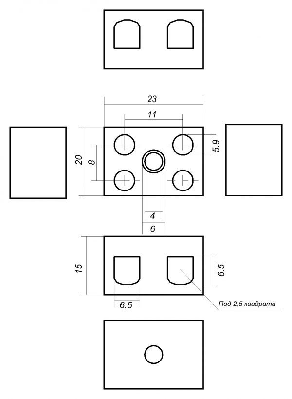 Клеммные колодки 2х полюсные 16*20*24 — изображение 6